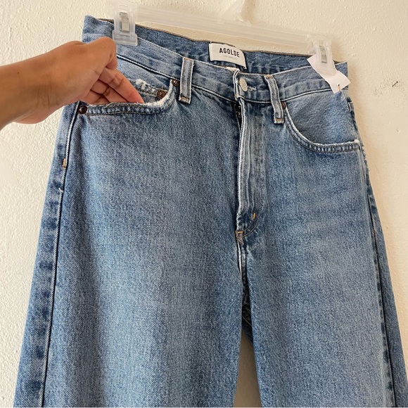 AGOLDE Mia Straight leg Distressed Jeans Rule size 24 light wash - Picture 6 of 15
